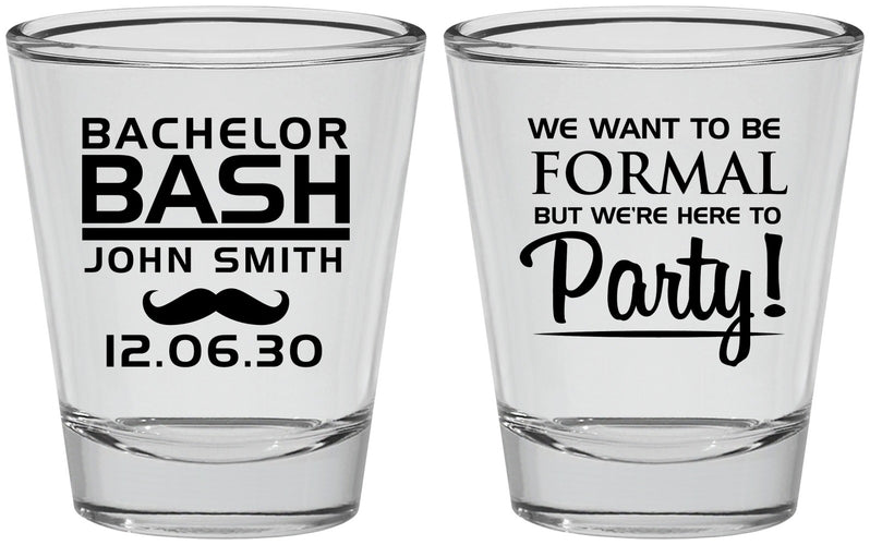 Personalized Bachelor Party Shot Glasses - Formal | 40030
