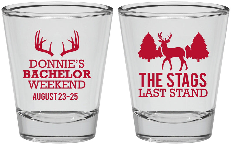 Personalized Bachelor Party Shot Glasses - Stags Last Stand | 40033