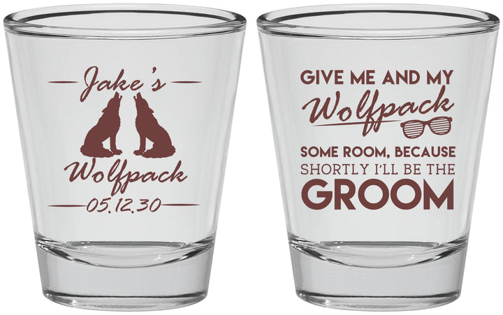 Personalized Bachelor Party Shot Glasses - Wolfpack | 40036