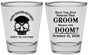 Personalized Bachelor Party Shot Glasses - Groom Doom Skull | 40041