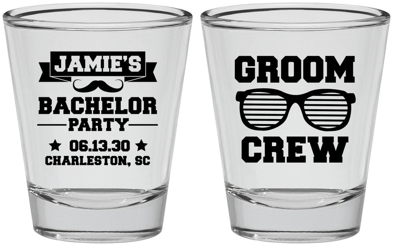 Personalized Bachelor Party Shot Glasses - Groom Crew | 40047