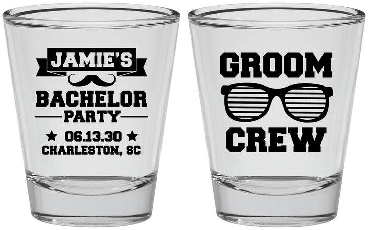 Personalized Bachelor Party Shot Glasses - Groom Crew | 40047