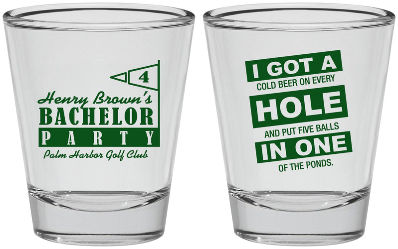Personalized Bachelor Party Shot Glasses - Golf | 40055