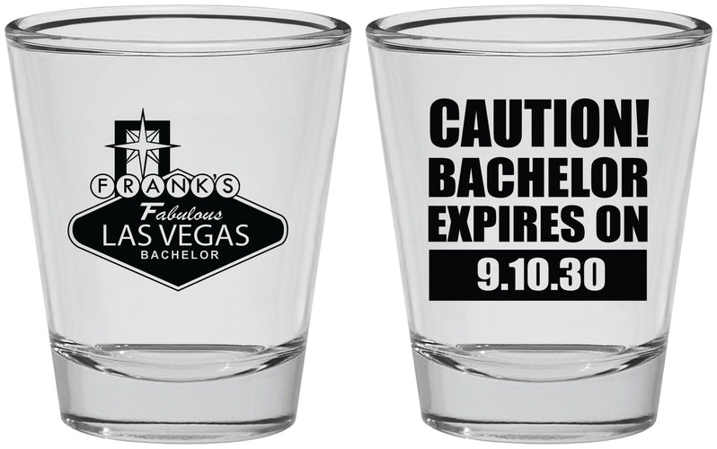 Personalized Bachelor Party Shot Glasses - Las Vegas | 40056
