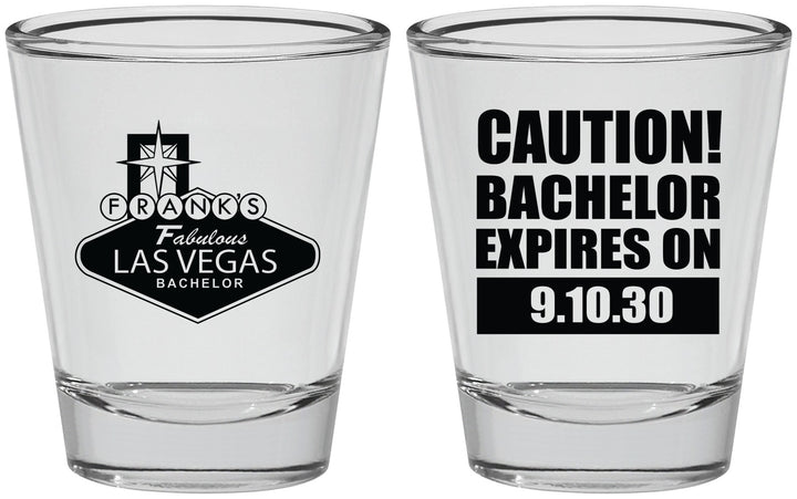 Personalized Bachelor Party Shot Glasses - Las Vegas | 40056