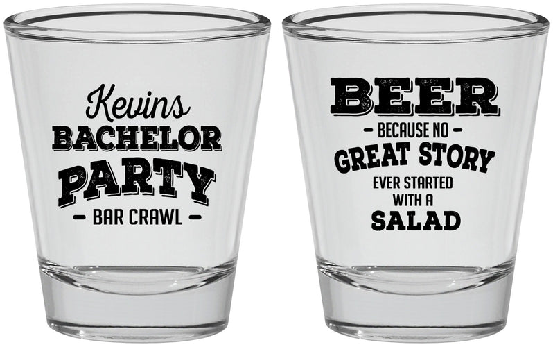 Personalized Bachelor Party Shot Glasses - Great Story | 40057