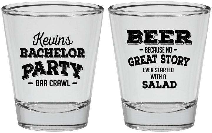 Personalized Bachelor Party Shot Glasses - Great Story | 40057