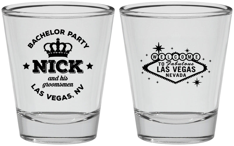 Personalized Bachelor Party Shot Glasses - Last Vegas | 40059