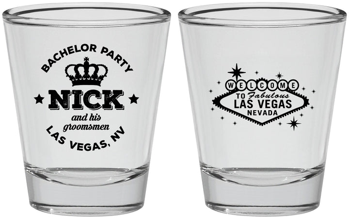 Personalized Bachelor Party Shot Glasses - Last Vegas | 40059