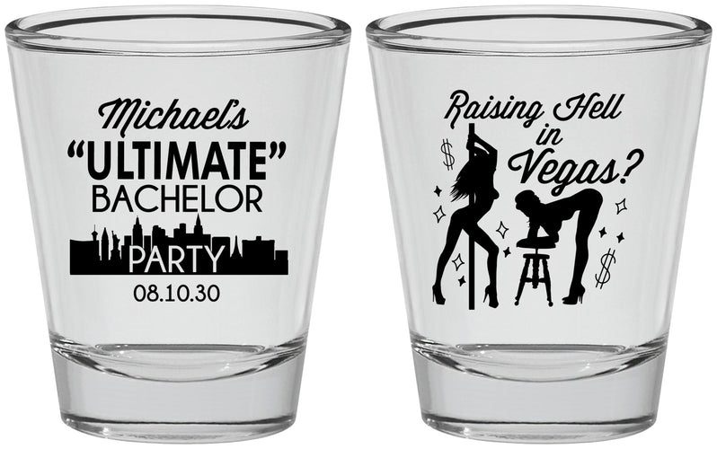 Personalized Bachelor Party Shot Glasses - Last Vegas | 40062