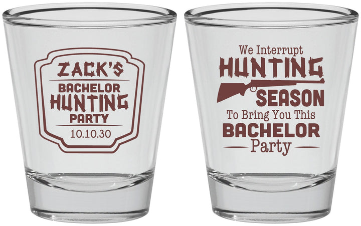 Personalized Bachelor Party Shot Glasses - Hunting Season | 40063