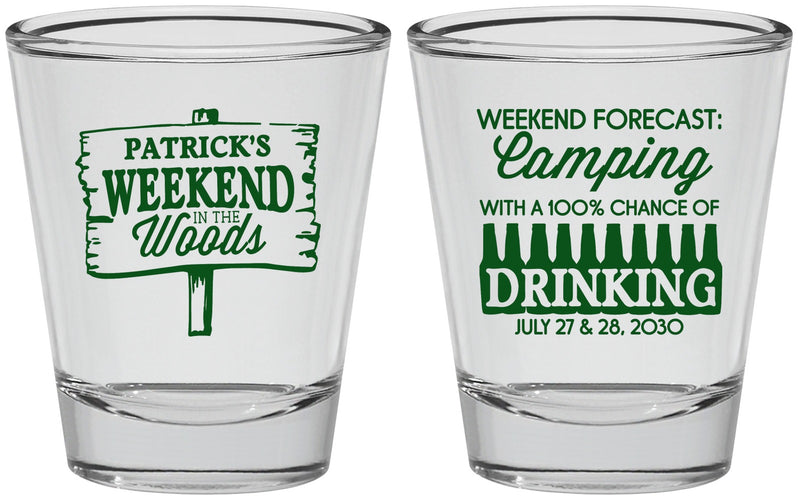 Personalized Bachelor Party Shot Glasses - Camping | 40064