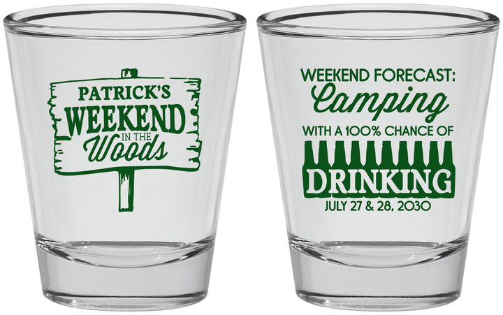Personalized Bachelor Party Shot Glasses - Camping | 40064