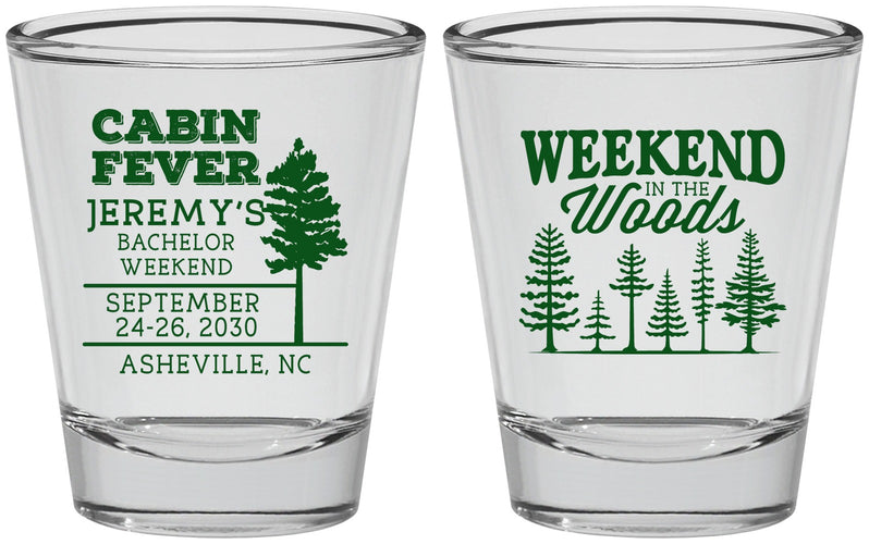 Personalized Bachelor Party Shot Glasses - Camping | 40065