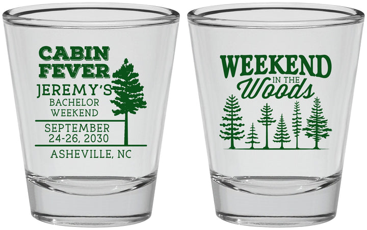 Personalized Bachelor Party Shot Glasses - Camping | 40065