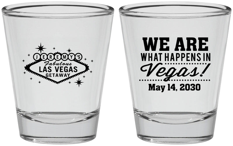 Personalized Bachelor Party Shot Glasses - Las Vegas | 40066