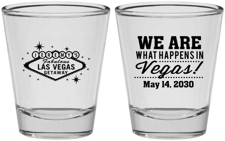 Personalized Bachelor Party Shot Glasses - Las Vegas | 40066