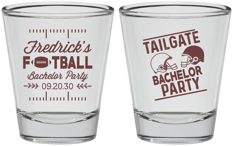 Personalized Bachelor Party Shot Glasses - Football | 40067