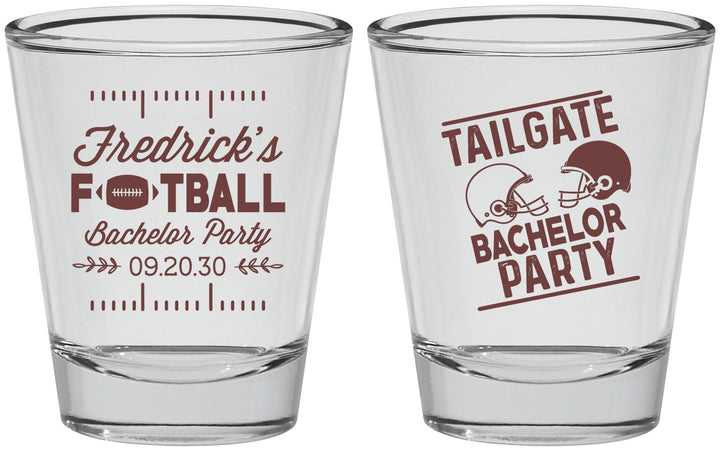 Personalized Bachelor Party Shot Glasses - Football | 40067