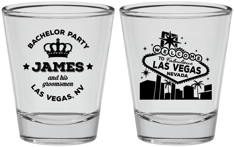 Personalized Bachelor Party Shot Glasses - Las Vegas | 40069