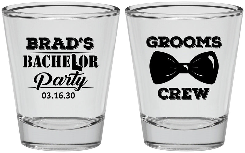 Personalized Bachelor Party Shot Glasses - Grooms Crew | 40070
