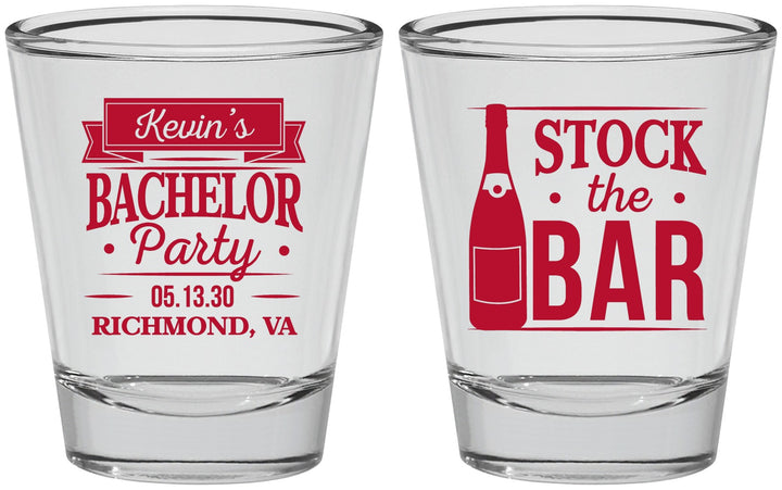 Personalized Bachelor Party Shot Glasses - Stock The Bar | 40073