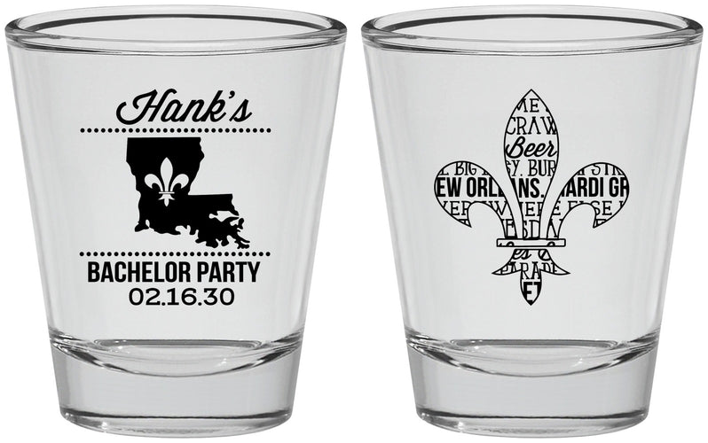 Personalized Bachelor Party Shot Glasses - New Orleans | 40074