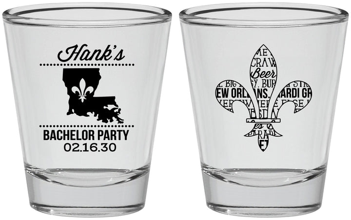 Personalized Bachelor Party Shot Glasses - New Orleans | 40074