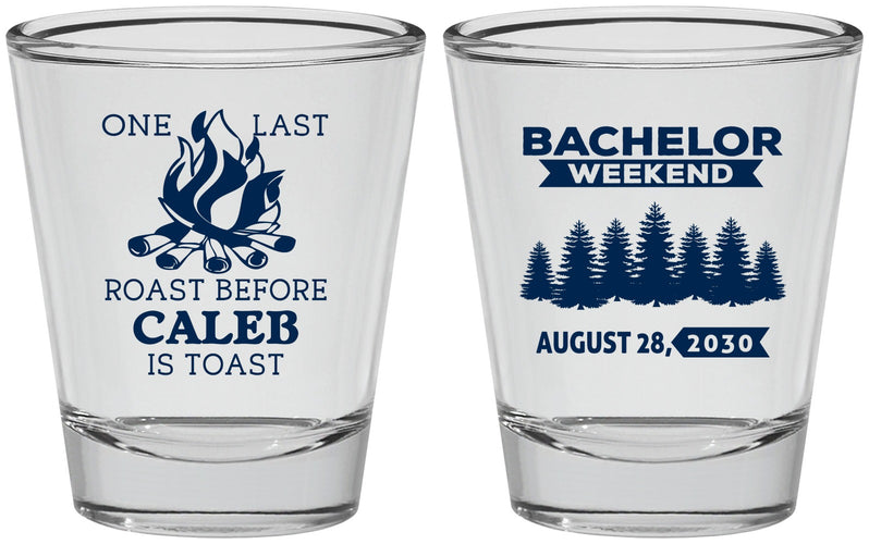Personalized Bachelor Party Shot Glasses - Camping | 40079