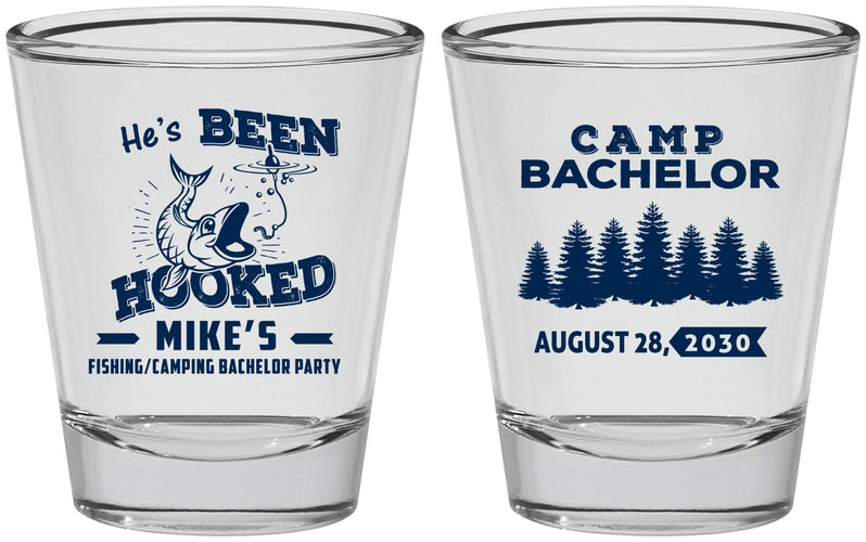 Personalized Bachelor Party Shot Glasses - Fishing | 40080