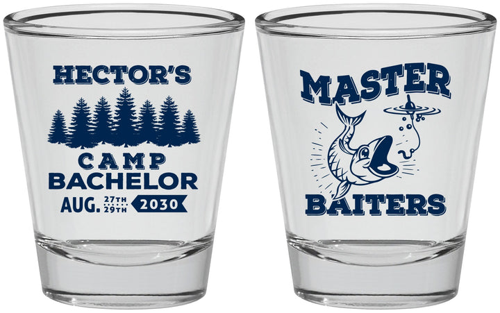 Personalized Bachelor Party Shot Glasses - Fishing | 40081
