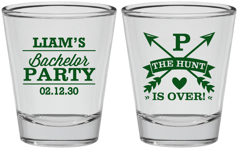 Personalized Bachelor Party Shot Glasses - Hunt Is Over | 40082