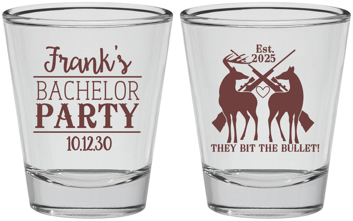 Personalized Bachelor Party Shot Glasses - Hunting | 40083