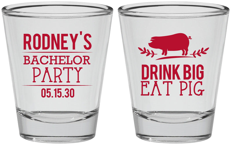 Personalized Bachelor Party Shot Glasses - Bbq | 40088
