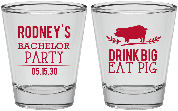 Personalized Bachelor Party Shot Glasses - Bbq | 40088