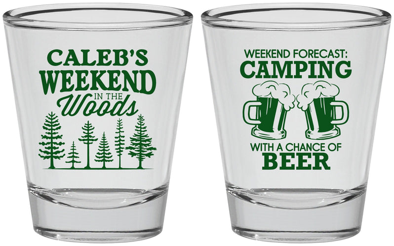 Personalized Bachelor Party Shot Glasses - Camping | 40091