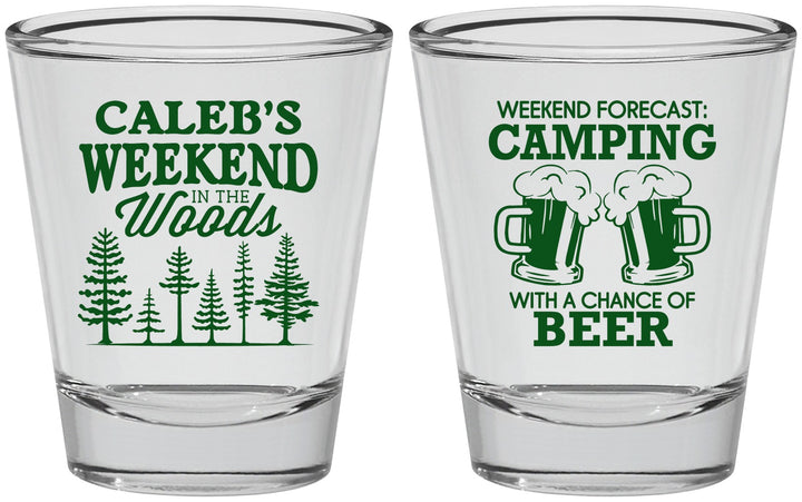 Personalized Bachelor Party Shot Glasses - Camping | 40091