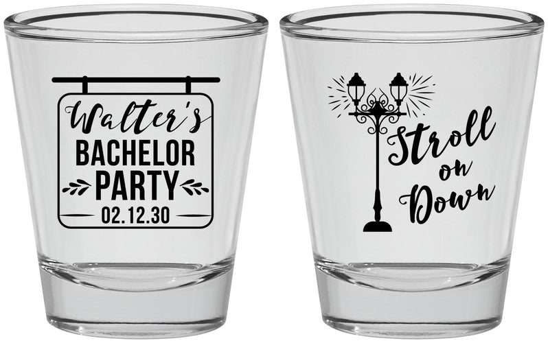 Personalized Bachelor Party Shot Glasses - Mardi Gras | 40092