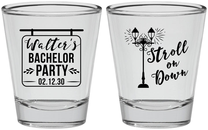 Personalized Bachelor Party Shot Glasses - Mardi Gras | 40092