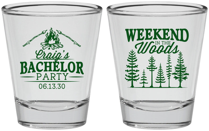 Personalized Bachelor Party Shot Glasses - Camping | 40093