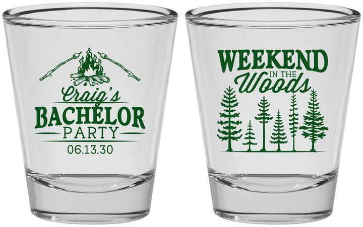Personalized Bachelor Party Shot Glasses - Camping | 40093