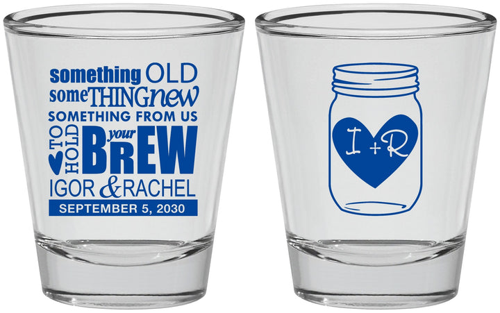 Personalized Wedding Shot Glasses - Something Old Something New | 401