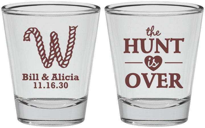 Personalized Wedding Shot Glasses - Monogram Hunt Is Over | 406