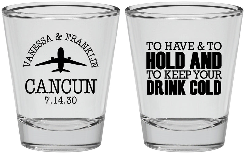 Personalized Wedding Shot Glasses - To Have And To Hold | 408