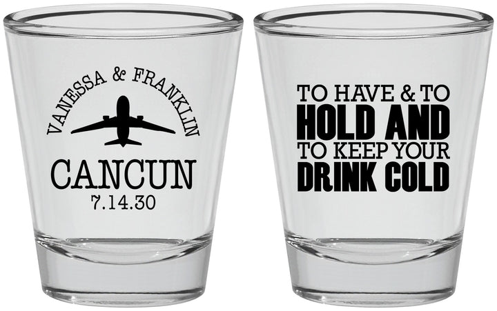 Personalized Wedding Shot Glasses - To Have And To Hold | 408