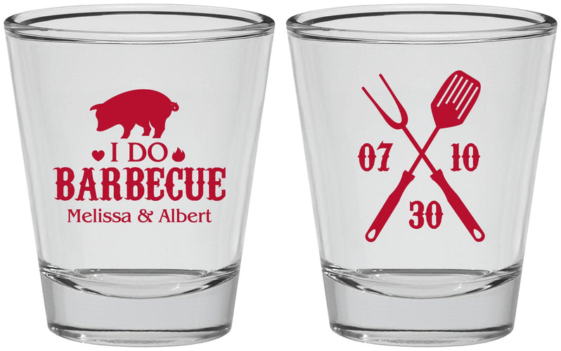 Personalized Wedding Shot Glasses - I Do Barbecue Bbq | 410