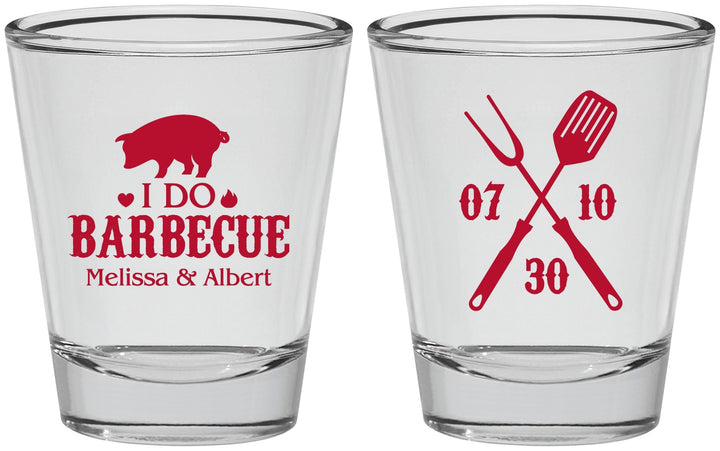 Personalized Wedding Shot Glasses - I Do Barbecue Bbq | 410