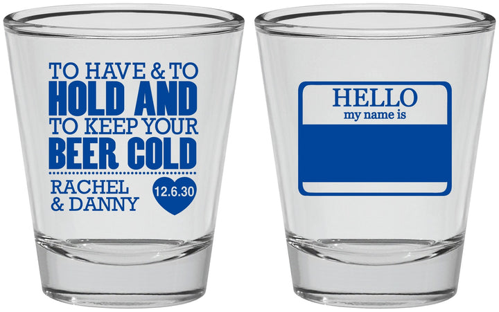 Personalized Wedding Shot Glasses - Hello My Name Is | 418