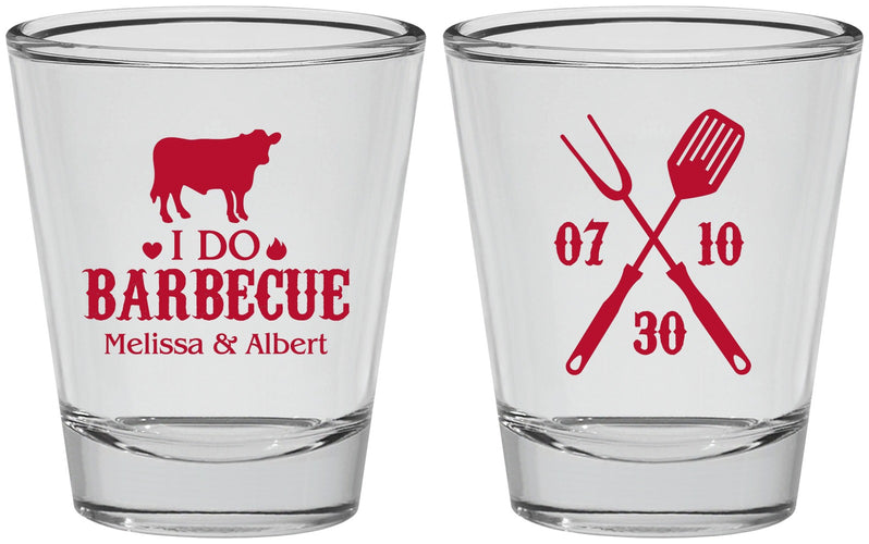 Personalized Wedding Shot Glasses - I Do Barbecue Bbq | 433