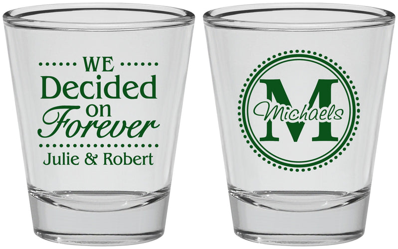 Personalized Wedding Shot Glasses - Monogram | 435